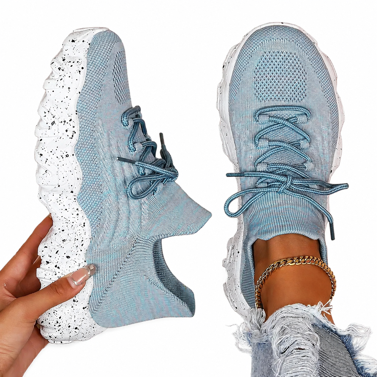 Sky Blue Air Mesh Comfort Sneaker