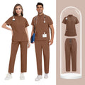 Brown Coller Scrub Set